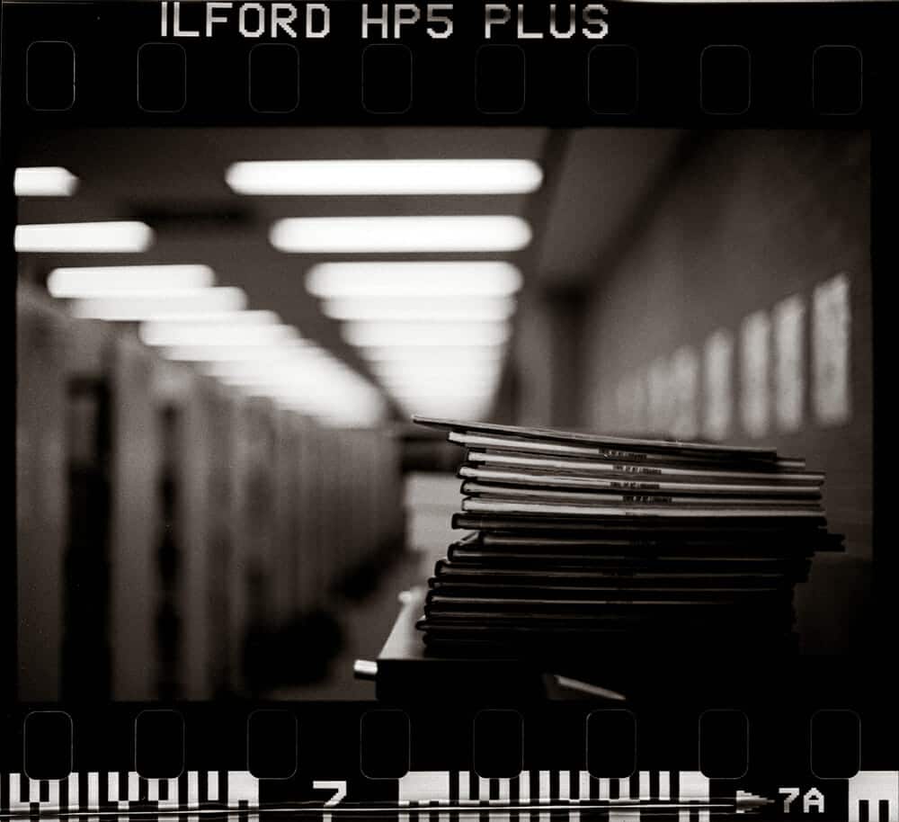 In the stacks at Willis Library, University of North Texas