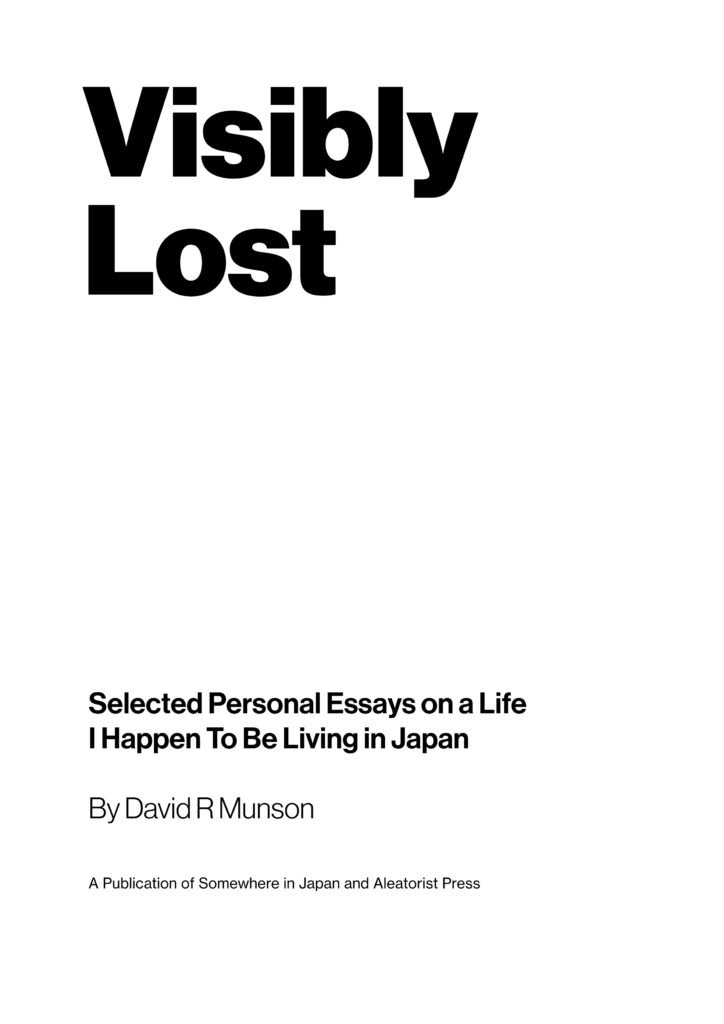 Front cover of "Visibly Lost," a compilation of personal essays by David R Munson