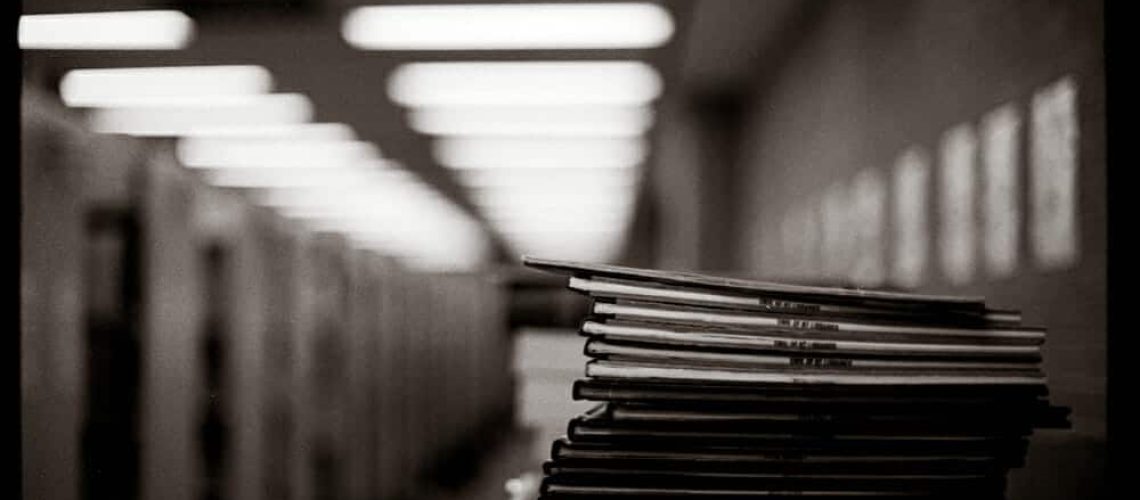 In the stacks at Willis Library, University of North Texas